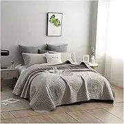 3 Pieces Quilt Set Queen Size 94x102 Inch,Soft Cotton Quilt Lightweight Bedspread Coverlet Set Bed Cover for All Season,（(1 Quilt and 2 Pillow Shams) (Color : Champagne, Size : 240x260cm-50x70cm x2