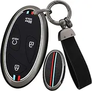 ontto Key Cover Fit for Hyundai 5-Button Key Fob,Metal Frame Key Shell Soft Silicone Key Case