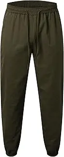 [Generic] Men's Casual Stylish Solid Joggers Pants Elastic Drawstring Waist Comfort Trousers Breathable Tapered Sweatpants