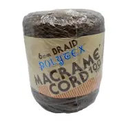 POLYTEX Braid Macrame Cord Brown 6 mm 100 Yds New Sealed Nylon Net Company