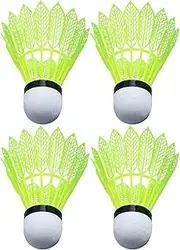 Yhsioaklo Badminton Shuttlecocks | 4 Pieces Glowing Shuttlecock | High-Visibility Windproof Led Badminton Shuttlecocks Set of 4 for Park Gym School Family Game