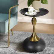 Oikiture Coffee Side Table Bedside Sofa Tea End Tray Tables Round Metal