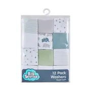 Big Softies 12 Pack Terry Towelling Washers , Pastel, Uni