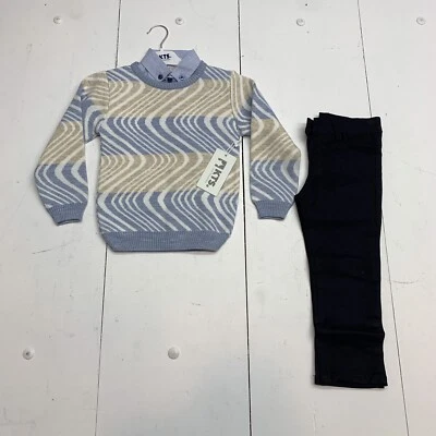 KTS little wardrobe Boys Outfit Sweater Button Up Pants Size 3Y