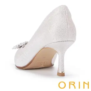 【ORIN】方形鑽釦優雅格麗特高跟婚鞋(玫瑰金)