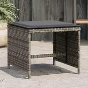 Garden Stools with Cushions 4 pcs Grey 41x41x36 cm Poly Rattan,Comfortable and Durable Garden Stools for Relaxing Outdoors