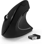 Wireless Vertical Mouse, 2.4G Wireless Ergonomic Optical Mouse with 3 Adjustable 800/1200 /1600 DPI, 6 Buttons Compatible Laptop, PC, Computer, Desktop, Notebook