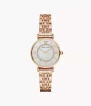 Emporio Armani AR1909 Women's Two-Hand Rose Gold Stainless Steel Watch 32mm