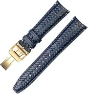 [GUMMMY] Cowhide Woven Watchband For IWC IW344205 Portugieser Pilot Watches Portofino Blue Soft Leather Watch Strap