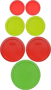 [Pyrex] Food Storage Plastic Replacement Lid Set (Red, Green)