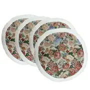 4/6PCS Round Placemats Table Mat with Tassel Boho Style Kitchen Dining Tableware Decor