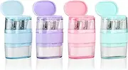 4 PCS Manual Pencil Sharpener with Eraser, Double Hole Multicolored Sharpener with Eraser Fun Stationery Back to School Supplies, Classroom Rewards, and Birthday Party Favors