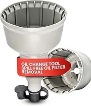 XL Oil Change Tool - Oil Filters up to 4" Diameter, Spill Free Oil Filter Removal, Magnetic Drain Plug Catch, Flexible Funnel for Mess Free Oil Changes, Engine Oil Funnel with Magnet