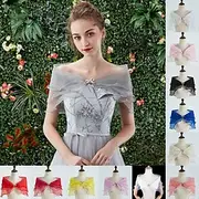 Shawls Women's Wrap Bolero Shrug Coats / Jackets Elegant Sun Protection Short Sleeve Chiffon Wedding Wraps With Pure Color For Formal Spring Fall dress to imp