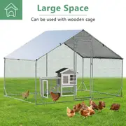 Costway Large Chicken Coop 2x3x1.95m Walk-in Cage Run Rabbit Hutch Outdoor Bunny Hen House Ferret Pet Enclosure Galvanized Steel