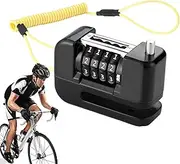lyanny Motorcycle Brake Lock - Wheel Disc Security Locks with 4-Digit Combination,Riding Locking Devices, Cycling Protection Gear for E-Bikes Motorcycles Bicycles