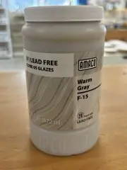 AMACO F-15 Warm Gray Discontinued NOS F-Series Low Fire Pottery Glaze Cone 05