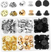 [SUPVOX] Diy Craft Projects Pin Holder 84pcs Flat Round Pin Keepers Locking Clasp for Badges