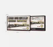Retro Railroad Train Set with Sound Light Steam Train Locomotive Gas T