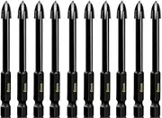 Armastuse 10pcs Ceramic Tile Drill Bits, Masonry Drill Bits Set For Glass, Brick, Tile, Concrete, Plastic And Wood Tungsten Carbide Tip For Wall Mirror And Ceramic Tile (6mm)