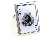 Ace Spades Cufflinks White Card Poker Casino New Fancy Gift Box Free Ship USA