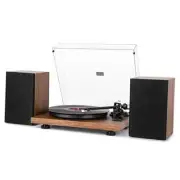 Wireless Turntable HiFi System with 36 Watt Bookshelf Speakers, Patend