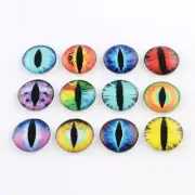 10 Eye Cabochons Dragon Eye Flatback 8mm Cabochons Round Glass Flat Backs Domed