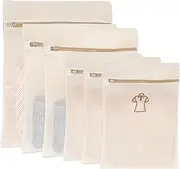 6-Pack Mesh Laundry Bags with Zipper, 3 Sizes Intimates Lingerie Bag with Categorized Symbols for Washing Delicates, Shirts, Dresses and Coats, Garment Bag for Laundry Room Washing Machine