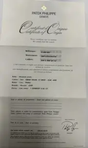 Patek Philippe Authentic Watch Certificate Of Origin Warranty 5146 P Annual Cal.
