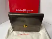 Salvatore Ferragamo Bronze Purse with Magnetic Closure and Detatched Strap