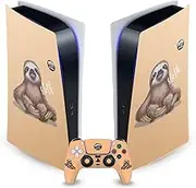 Official Animal Club International Sloth Faces Vinyl Faceplate Sticker Gaming Skin Decal Cover Compatible with Sony PlayStation 5 PS5 Digital Edition Console and DualSense Controller