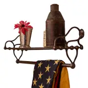 Solid Brass Oil Rubbed Bathroom Shelf with Towel Bar