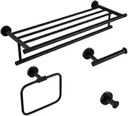 Matte Black Bathroom Accessories Towel Bar Bath Robe Hook Brass Knurled Bathroom Hardware Set Shelf for Towels Paper Tissue Hol3