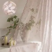 Lace Curtains Short - Sheer Floral Kitchen Bathroom Window Curtain Set,