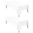 2 Pieces White Rectangle Tablecloth - Waterproof and Spillproof Restaurant Wa...