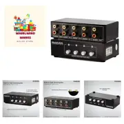 4-in 1-Out RCA 3.5mm AuxAudio Switch Box Audio Converter 4 Channels 1-in 4-Ou...