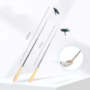 YES4PETS 2 X Pet Cat Toys Retractable Feathers Teaser Cat Stick Interactive Play