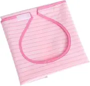 ORFOFE Clothing Protector Bib Adult Dribble Bib Cotton Smock for Mealtime Pink -226a