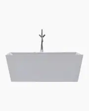 Freestanding Bath 1700 Acrylic White Streamlined Square Edge Modern Bathtub NEW