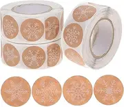 DOITOOL 3 Rolls Self Adhesive Christmas Snowflake Stickers Decorative Sealing Labels for DIY Crafts Party Supplies Easy Peel and Apply