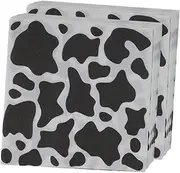 Amosfun 80 Sheets of Boys and Girls Party Use Decorative Napkins Cow Pattern Table Decor