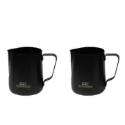 2PK Coffee Culture Stainless Steel 350ml Milk Frothing Jug Container Matte Black