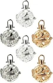 [Anneome] Essential Oil Necklace Pendant Set Geometric Hanging Balls Diy Jewelry Pendants for Necklace Earring Bracelet Random Color