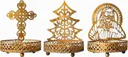 WC_Shadow Religious Candle Holders for Christmas & Home Decorations Catholic Alter for Home Tealight Stand Cross for Candles Cross Holder Stand for Gift Candle Holder (Multi Pack of 3)