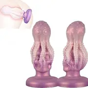 Silicone octopus tentacle anal dildo with suction cup tentacle anal plug anus dilator G-spot sex toy for men women(M)