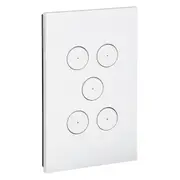 Clipsal Saturn Zen Grid and Plate Assembly 5 Gang Zen White Less Mech - Z4065VH-ZW