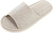 RURAUOGR 4 Pairs of Open Toe Spa Slippers, Breathable Men Women Casual Slippers Home Slippers for Guests, Hotel, Travel