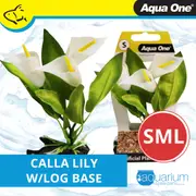 Aqua One Calla Lily W/Log Base Plastic Plant - Small (28184)