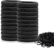 Neoreser Pack of 70 Hair Bobbles, Elastic Hair Bands, Black Hair Bobbles Without Metal, Small Elastic Hair Bands, Ponytail Holder, Hair Accessories, Thin Hair Bands for Women, Girls, Children