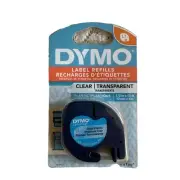 DYMO LetraTag Clear Plastic Label Tape 12mm x 4m Refill 16952 New